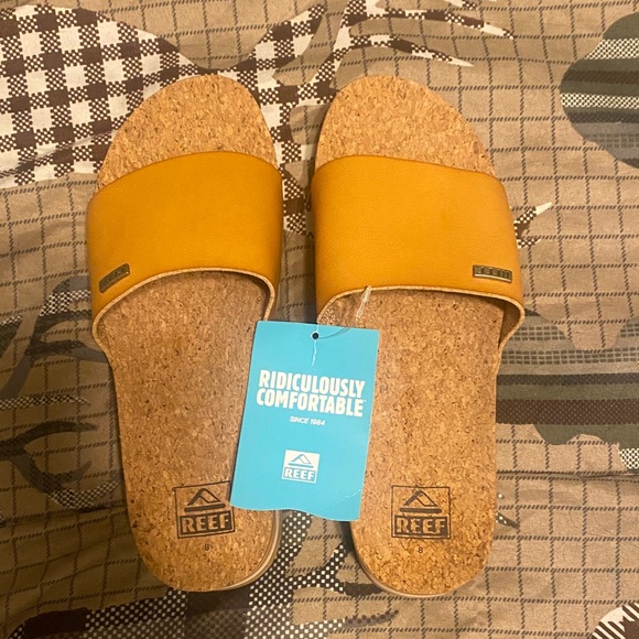 Reef Mustard Slide Sandals - Picture 1 of 5